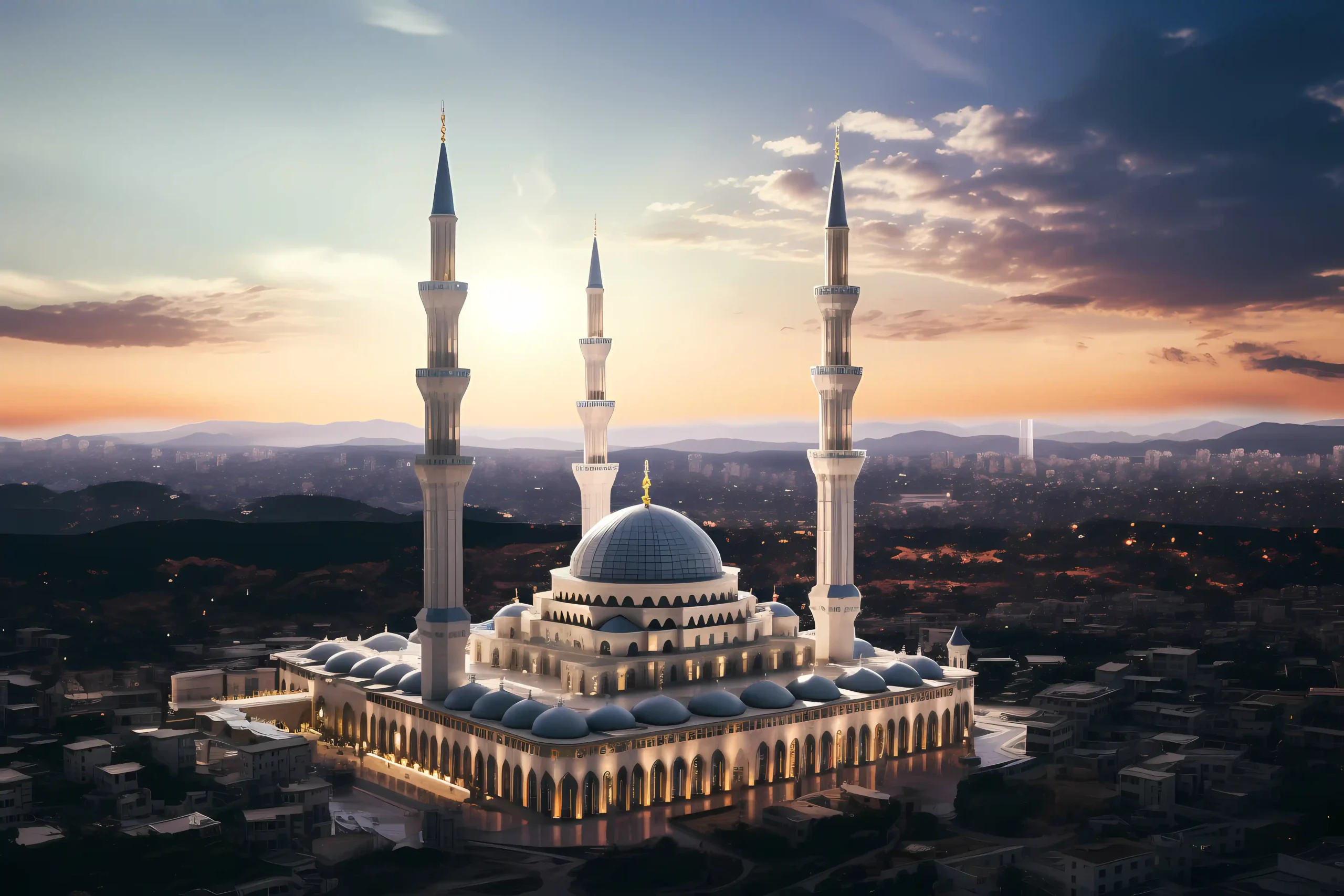 mosque building with intricate architecture scaled